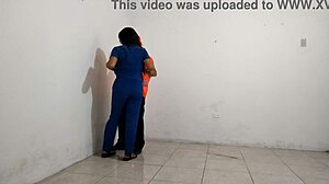 dirty latina nurse sucks hospital janitor's cock with tons of saliva