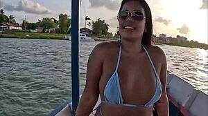 Bikini Brazilian Wife Rides POV Boat Ass