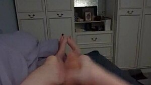 Pov solo masturbation with massive cock close up view