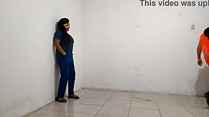 dirty latina nurse sucks hospital janitor's cock with tons of saliva