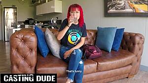 Nerdy Redhead Latina Slurps Massive Cock Pov