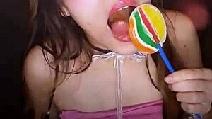 Bonneyuwu sucks lollipop cute like a young teen beauty