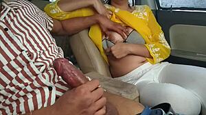 I Got Her Flashing Big Tits in Car Public Quickie!