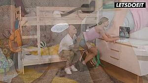 Stunning russian blonde kitana lure rides cock then takes hard assfucking in hostel