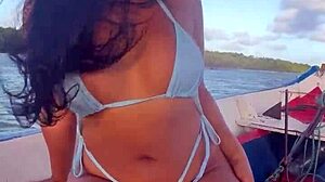 Bikini Brazilian Wife Rides POV Boat Ass
