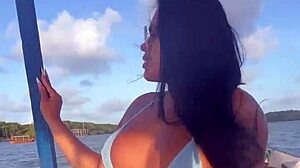 Bikini Brazilian Wife Rides POV Boat Ass