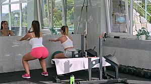bi babes jennifer mendez rebecca volpetti slam dp from gym hunks