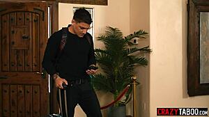 Big tits latina takes monster cock doggystyle bent over with deepthroat blowjob