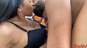 Hot Latina Trades Foot Suck for Massive Cock and Cum