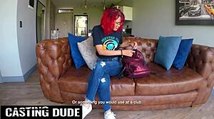 Nerdy Redhead Latina Slurps Massive Cock Pov