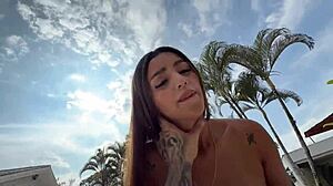 Young colombian cutie rides stranger's cock after street pickup!