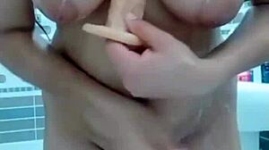 PAKISTANI STEPMOM fucks her ASS with DILDO in bathroom