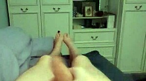 Pov solo masturbation with massive cock close up view