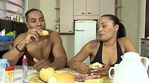 Watch this bold wife cheat openly while her friend flashes big natural tits unaware