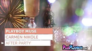 After party Carmen Nikole poses stripping her hot teen body naked