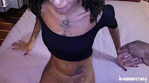 horny babe rides cock deep in her tight wet pussy moaning