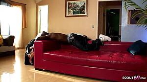 Blonde cheating wife massages huge black cock neighbor then rides sloppy