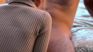 Guy Feeds Young Russian Girlfriend Sweet Dick Treat!