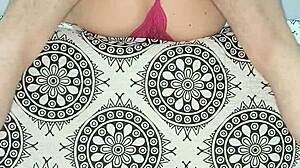 red lingerie milf teases natural tits in full short reveal