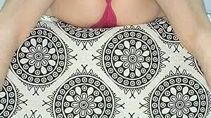 red lingerie milf teases natural tits in full short reveal