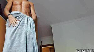 latino stud pounds fleshlight at window massive cum explosion