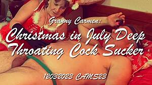 granny carmen christens july with milf deepthroat cock worship