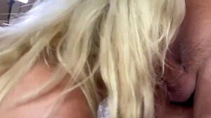 blonde milf and brunette teen smoke and deepthroat double blowjob pov sloppy