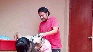 wet neighbor pussy slurps cock in community laundry. ends with massive facial cumshot