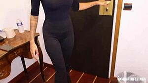 horny babe rides cock deep in her tight wet pussy moaning