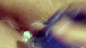 dripping cum blasts all over my huge throbbing dildo toy