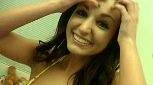 Jenny Welch teases older man stripping in seductive yellow pantyhose wetness