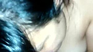 Latina morena sucks cock hard and deep