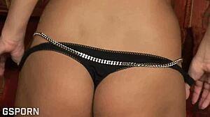 brunette milf lingerie hides glass dildo masturbation secrets