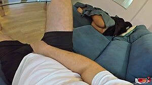 hey stepmom lies panty-free on stepson for rough ride pov