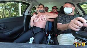 katharine madrid hops in the car for ted 28 ride with tony tigrao and vagninho