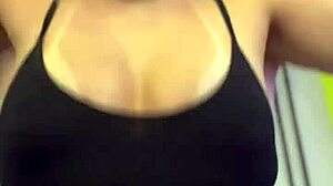 WOW! Building gym neighbors stare at my wet pussy and perky tit nipples!