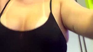 WOW! Building gym neighbors stare at my wet pussy and perky tit nipples!