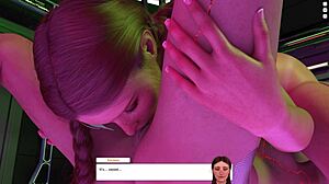 Redhead lesbians ride toys on holiday midnight pussy play!