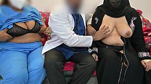 Doctor Flashes Boobs Fun with Nurse and Patient Cock