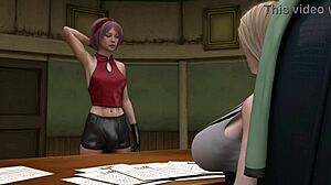 big tits babe strokes and sucks massive throbbing cock