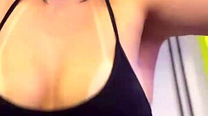 WOW! Building gym neighbors stare at my wet pussy and perky tit nipples!