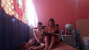 Hermanastra horny for homework help ends with facial cumshot on puta face