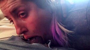 angry slut deepthroats stranger dick on public bus