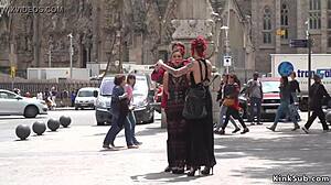 ALT MISTRESS HUMILIATES BOUND SPANISH BABE OUTDOORS