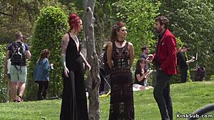 ALT MISTRESS HUMILIATES BOUND SPANISH BABE OUTDOORS