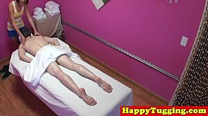 Petite Asian Masseuse's Secret Handjob Tug on Hidden Cam!