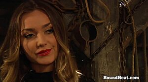 Pale Big Boobs Slave Moans in Lesbian Fingering Bondage