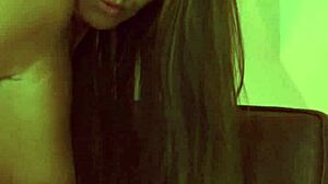 Legal Age Teen's Sexy Solo Dildo Play