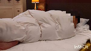 japanese mature couple's real sex with belly cumshot