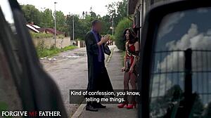 daddy picked up this petite latina for rough van creampie deepthroat pounding